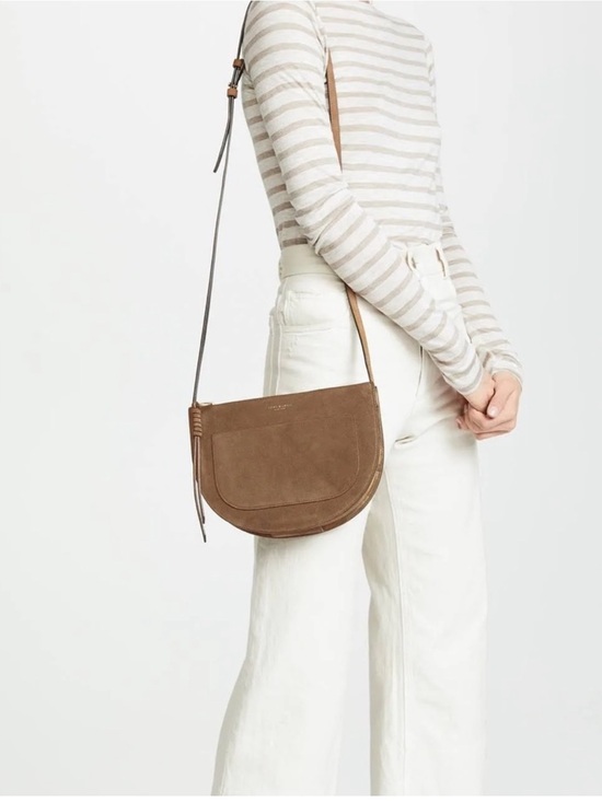 Tory Burch Handbags - Tory Burch Piper Suede Saddle Bag Crossbody Brown